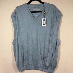 NOS Ben Hogan Mens Pima Cotton Tencel Grandpacore Golf Sweater Vest XXL Blue
